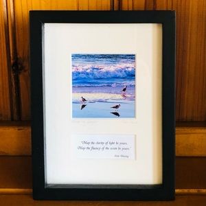 Framed and Matted Photo of the Ocean with Seagulls and Irish Blessing Cari Poole